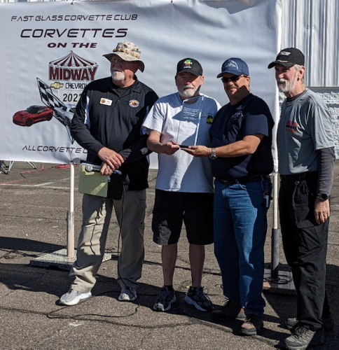 The Club Participation Award.  It was a shared award this year as SCCC tied with East Valley Corvettes out of Gilbert, AZ.  John Seeger accepted the award on behalf of SCCC.